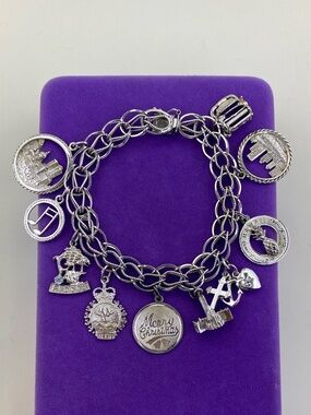 💛 Vintage Sterling Silver Multi-Charm Travel & Holiday Bracelet | Heirloom Luxe
